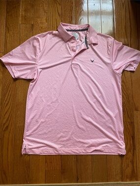 Callaway Pink Micro-Pattern Performance Polo